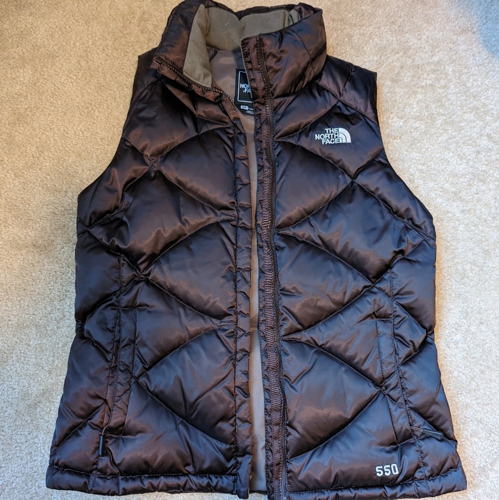 The North Face 550 Brown Puffer Quilted Vest